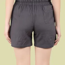 me craft Solid Women Dark Grey Regular Shorts image 2