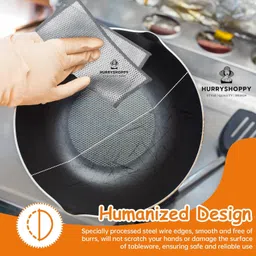 hurryshoppy Non Scratch Wire Scrubber for Kitchen Wire Dish Washing Cloth Cleaning Rag Scrub Pad image 5