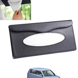 msnp Universal Leatherite Rectangle Black Tissue Box For Car/office/Home-305 Vehicle Tissue Dispenser-picture-10