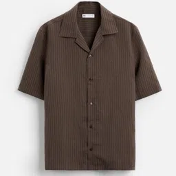 combraided Men Regular Fit Self Design Cut Away Collar Casual Shirt-picture-19