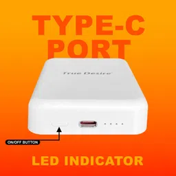 true desire 10000 mAh 15 W Wired & Wireless With MagSafe Compact Pocket Size Power Bank image 2