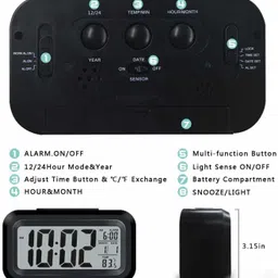 bbd kitchen shop Digital Black Clock image 2