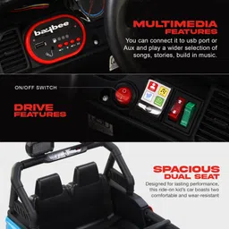 baybee Bronco Rechargeable Jeep for Kids, Ride on Toy Kids Car with Bluetooth, Music Jeep Battery Operated Ride On image 3