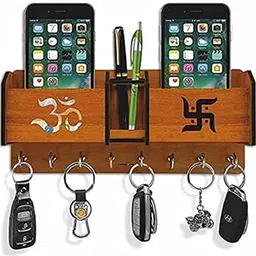 herbonoor Wooden Wall Key Holder | Multipurpose Key Stand for Home Wood Key Holder-picture-42