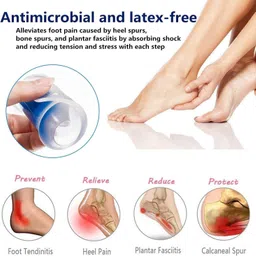 flostrain Silicone Gel Cups Shoe Cushion Inserts Massage High Heel Anti-skidding Pain Heel Support image 4