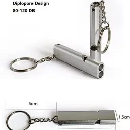 mantrazstore Heavy Duty Metal Whistle - 120 Decibels Very Loud, Double Tube, Pealess Whistle Dog Whistle image 2