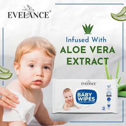 evelance Caring Baby Wet Wipes with lid & Aloe Vera Extract| 72 Pieces|Pack Of 24 image 2