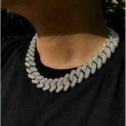 adoxy Hip Hop Mc Stan Cuban Chain Diamonds Plated Men Jewellery Pearl Silver Plated Alloy Chain-picture-11