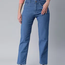 globenaut Women Straight Fit High Rise Blue Jeans-picture-24