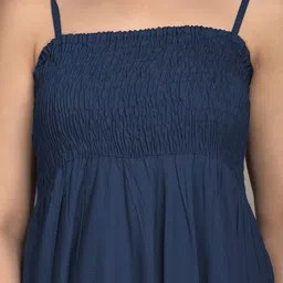 buyuniquefashion Women Fit and Flare Blue Midi/Calf Length Dress image 5