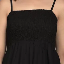 hoc's Women Fit and Flare Black Midi/Calf Length Dress image 5