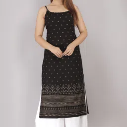 harsukhi Women Floral Print Viscose Rayon Straight Kurta-picture-19