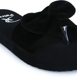 pairox soft fancy velvet ladies slipper with bow|Latest design Dailywear slipper Women Flip Flops image 4