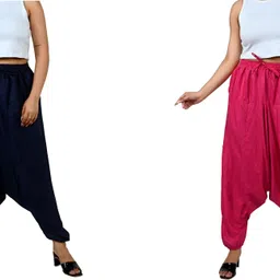 fusfus Solid Rayon Women Harem Pants-picture-21