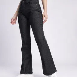 glitchez Women Boot-Leg Mid Rise Black Jeans-picture-12