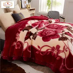 signature Floral Double Mink Blanket for Heavy Winter image 2