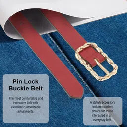 tybelt Women Formal Maroon Genuine Leather Belt image 2