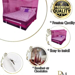 rm enterprises PINK 8x8ft King Size Bed Polyester Washable Adults Mosquito Net image 2