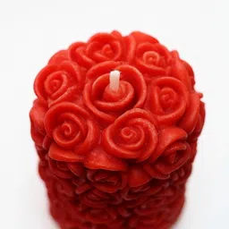 crown's queue Red Scented Red rose pillar set of 2, fragrance candle soy wax Candle image 2