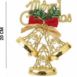 tashvik Golden Merry Christmas Decorative Hanging Bell Ornament for Xmas Hanging Ornaments Pack of 1 image 4