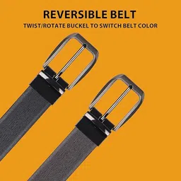 trend Men & Women Casual, Evening, Formal, Party Black Genuine Leather Reversible Belt image 2