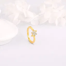 giva 925 Silver Golden Snowflake Ring for Womens Sterling Silver Zircon Gold Plated Ring-picture-20