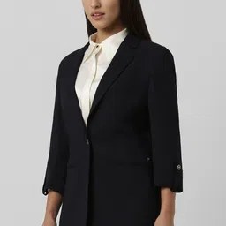 van heusen Women Solid Single Breasted Formal Blazer image 4