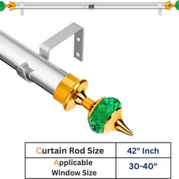 gloxy Gold, Green Curtain Knobs, Curtain Rods, Rod Rail Bracket Metal-picture-28