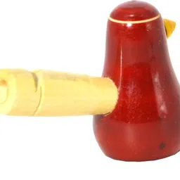 santarms Handmade Bird Whistle Wooden Toy Red color image 3