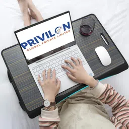 mayko & bayko BLACK TWIST GOLDS LINE Wood Portable Laptop Table-picture-10