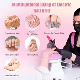 as tool center Mini Electric Nail Drill Art Manicure File Portable Manicure Pen Sander Polisher for Exfoliating, Grinding, Polishing, Remove Nail Polish Rotary Tool image 5
