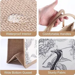 blackboxes Eco-Friendly Jute Tote Bag – Reusable, Stylish & Durable Shopping Bag Pack of 2 Grocery Bags image 5