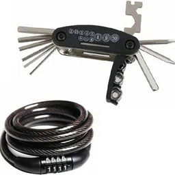 fastped Multi-Purpose Heavy Metal Number Lock and 15 in 1 Multi function toolkit(Combo) Cycling Bicycle accessories image 2