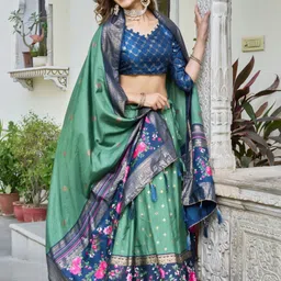 house of common Floral Print Semi Stitched Lehenga Choli image 3