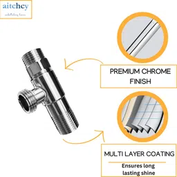aitchcy Brass Tee Connector (1/2"BSP) Outer Thread | 3-Way Pipe Fitting Tap Adapter image 5