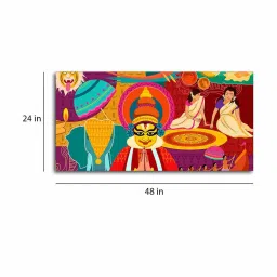 Red Onam Festival Canvas Wall Painting By VibeCrafts image 3