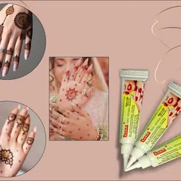 veena Instant Dip in Dark Maroon, Ready to Use Mehndi Paste for Hands & Bridal Designs Fast image 2
