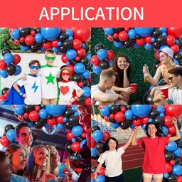 aoes Spider-Man Theme 1st Birthday Decoration Kit Red Blue Black Balloons for Boys image 4