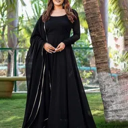 raxuenterprise Floral Print Georgette Stitched Anarkali Gown-picture-18