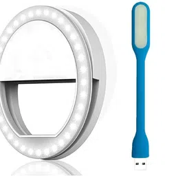 icall Mobile Flash Accessory Combo for Selfie LED Ring Light with Usb light for Live Streaming, Makeup, Tik Tok Videos, YouTube Video-picture-10