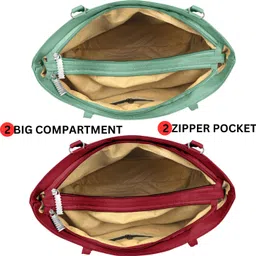 black wings Women Green, Maroon Shoulder Bag image 4