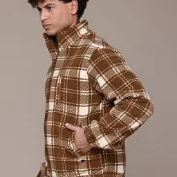 roadster Men Checkered Tailored Jacket image 4