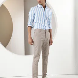 rare rabbit Men Slim Fit Striped Spread Collar Casual Shirt image 5