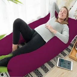 ag pro comfort Velvet U-Shape Solid Microfiber Pregnancy/Maternity Pillow for pregnant women Polyester Fibre Solid Pregnancy Pillow Pack of 1 image 2