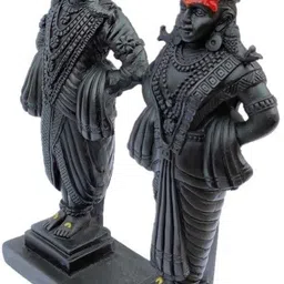 vrusham creations Sai Amrut Vitthal Rukmini statue 8 inch for Home and Mandir Decorative Showpiece - 23 cm image 4