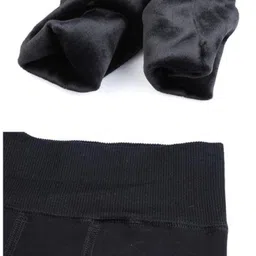 HOSVIN Women Warm Thick Fur Lined Fleece Winter Thermal Soft Legging Tights Stocking Women Pyjama Thermal image 4