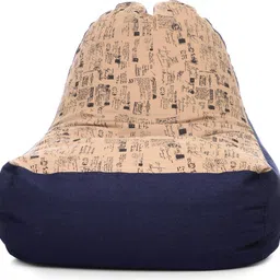 style homez XXL Urban Design Denim Canvas Abstract Printed Lounger Bean Bag With Bean Filling-picture-29