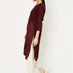 max Women Printed Cotton Blend Straight Kurta image 4