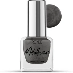 renee Metallicious Nail Paint Shadow Grey | Chip Resisting Formula with High Shine Shadow Grey-picture-11