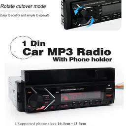 ayw Car Stereo MP3 Player with BT/FM/USB/AUX/Phone Holder/TF Card Universal-68 Car Stereo image 3